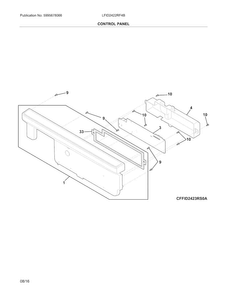 Control Panel Diagram and Parts List for LFID2422RF4B  Frigidaire Dishwasher