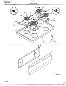 Top/drawer Diagram and Parts List for 484240A  Frigidaire Range