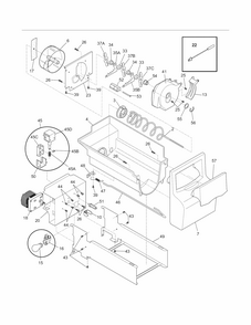 Ice Container Diagram and Parts List for FGUS2647LF2  Frigidaire Refrigerator
