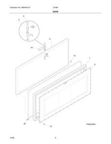 Door Diagram and Parts List for CFO96  Frigidaire Freezer
