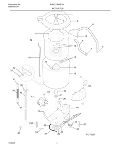 Motor/Tub Diagram and Parts List for FWX233MRES1  Frigidaire Washer