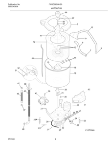 Motor/Tub Diagram and Parts List for FWSC965GHS0  Frigidaire Washer