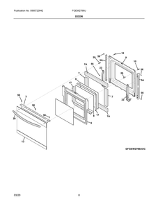 Door Diagram and Parts List for FGEW2766UFC  Frigidaire Range
