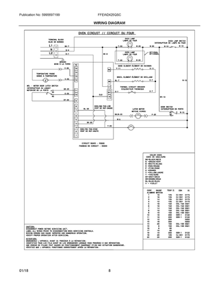 Wiring Diagram Diagram and Parts List for FFEW2425QSC  Frigidaire Wall Oven