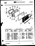 DOOR PARTS Diagram and Parts List for 31-2208-00-03  Tappan Range