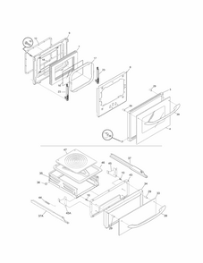 Door/drawer Diagram and Parts List for 79030522802  Kenmore Wall Oven