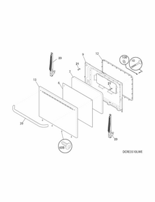 Door Diagram and Parts List for 79093022311  Kenmore Range