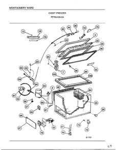 Chest Freezer Diagram and Parts List for 80439A  Frigidaire Freezer