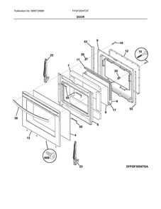 Door Diagram and Parts List for FFGF3054TDF  Frigidaire Range