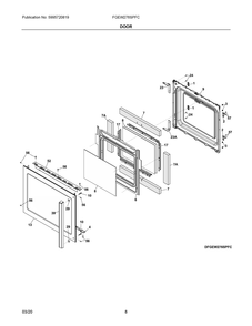Door Diagram and Parts List for FGEW276SPFC  Frigidaire Range