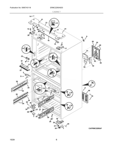 Cabinet Diagram and Parts List for ERMC2295AS03  Frigidaire Refrigerator
