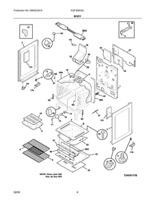 Body Diagram and Parts List for 79097432801  Kenmore Range