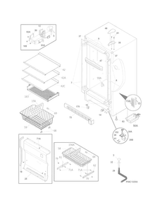 Cabinet Diagram and Parts List for FFFH21F6QWA  Frigidaire Freezer