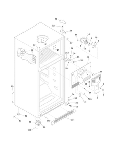 Cabinet Diagram and Parts List for 25362112012  Kenmore Refrigerator