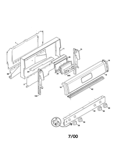 Backguard Diagram and Parts List for TGF375BHBB  Tappan Range