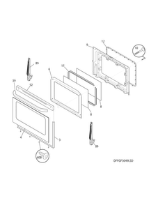 Door Diagram and Parts List for FFGF3049LSH  Frigidaire Range