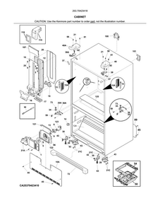 Cabinet Diagram and Parts List for 25370423418  Kenmore Refrigerator