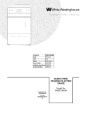 COVER Diagram and Parts List for WWEF3004KWE  Westinghouse Range