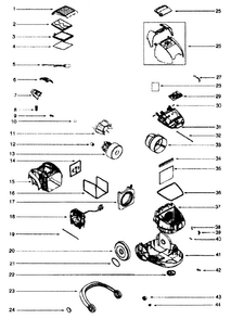 Main Body Diagram and Parts List for EL6988E  Electrolux Canister Vacuum