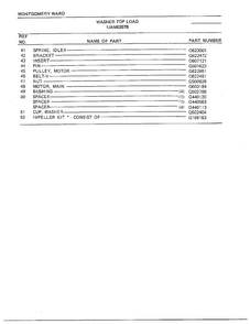 Washer Page 11 Diagram and Parts List for 6207B  Frigidaire Washer