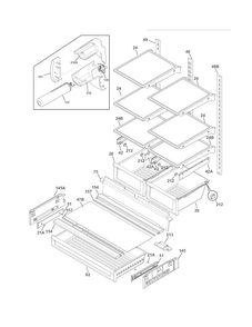 Shelves Diagram and Parts List for FGUN2642LP5  Frigidaire Refrigerator