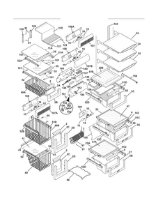 Shelves Diagram and Parts List for EW23CS70IB5  Electrolux Refrigerator