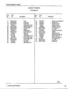 Upright Freezer Page 4 Diagram and Parts List for 49669  Frigidaire Freezer