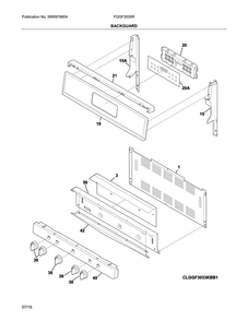 Backguard Diagram and Parts List for FGGF3035RWB  Frigidaire Range