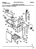 WASHER, CABINET, TOP PANEL, BASE Diagram and Parts List for FLXE52RBT0  Frigidaire Washer Dryer Combo