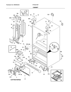 Cabinet Diagram and Parts List for FFHN2740PSAA  Frigidaire Refrigerator