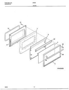 Door Diagram and Parts List for 285660A  Frigidaire Range
