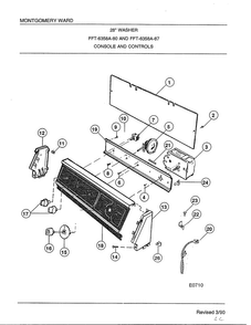 28" Washer/console And Controls Diagram and Parts List for 6358A  Frigidaire Washer