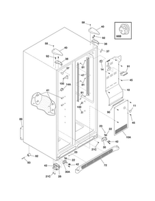 Cabinet Diagram and Parts List for WWSS2601KW8  Westinghouse Refrigerator