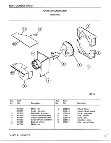 Room Air Conditioner Page 7 Diagram and Parts List for 5249G  Frigidaire Air Conditioner