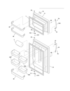 Doors Diagram and Parts List for LGHT2137NF3  Frigidaire Refrigerator