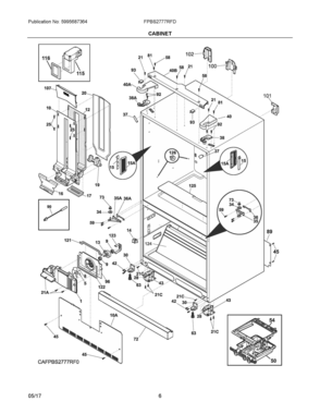 04 - CABINET Diagram and Parts List for FPBS2777RFD  Frigidaire Refrigerator