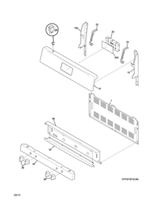 Backguard Diagram and Parts List for FFGF3015LMF  Frigidaire Range