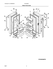 Fresh Food Door Diagram and Parts List for FGHN2868TP0  Frigidaire Refrigerator