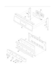 Backguard Diagram and Parts List for DGGF3042KFM  Frigidaire Range