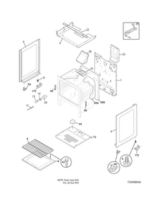 Body Diagram and Parts List for FFGF3011LWE  Frigidaire Range