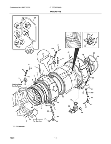 Motor/Tub Diagram and Parts List for ELTG7300AW0  Frigidaire Washer Dryer Combo