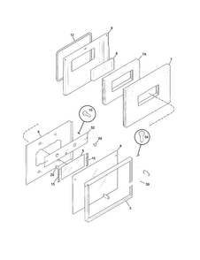 Door Diagram and Parts List for TGF657BFD5  Tappan Range