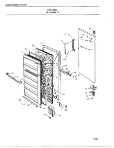 Freezer Diagram and Parts List for 40846-7D  Frigidaire Freezer
