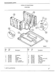Room Air Conditioner Page 4 Diagram and Parts List for 5198B  Frigidaire Air Conditioner