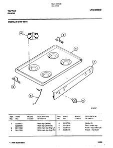 Gas Range Page 2 Diagram and Parts List for 30-2759  Frigidaire Range