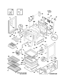 Body Diagram and Parts List for CEI30EF3JSC  Electrolux Range