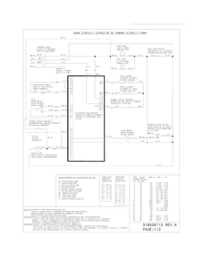 Wiring Diagram Diagram and Parts List for FFES3025LSE  Frigidaire Range