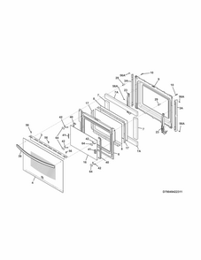 Door Diagram and Parts List for 79049512313  Kenmore Wall Oven