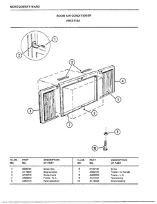 Room Air Conditioner Page 7 Diagram and Parts List for 5118A  Frigidaire Air Conditioner