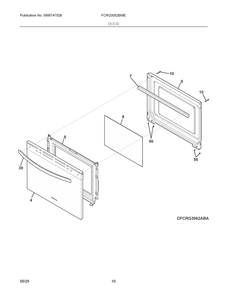 Door Diagram and Parts List for FCRG3052BWE  Frigidaire Range
